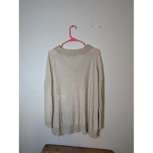 Polo Ralph Lauren Women's Beige 100% Linen V-Neck Sweater Size L